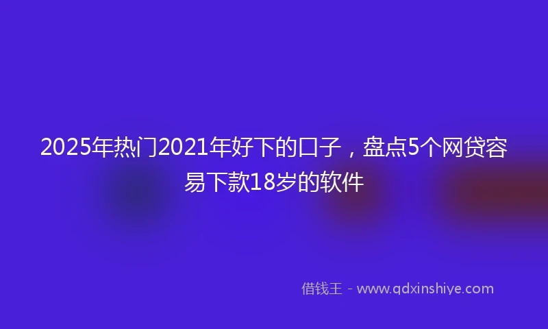 2025年热门2021年好下的口子，盘点5个网贷容易下款18岁的软件
