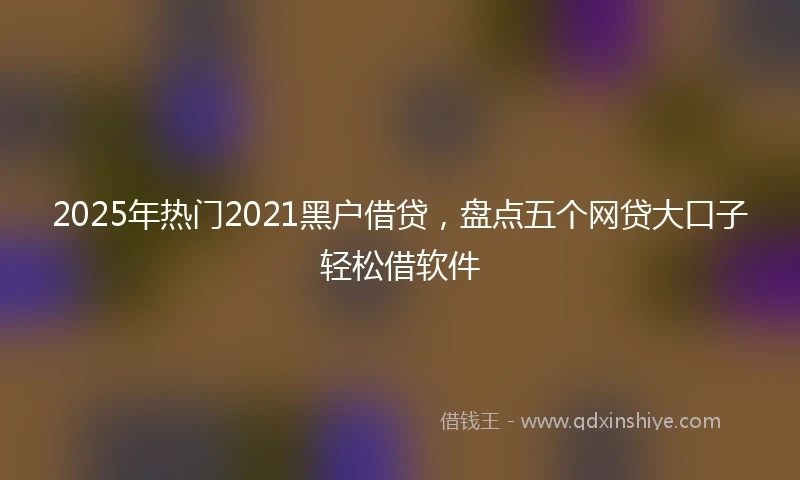 2025年热门2021黑户借贷，盘点五个网贷大口子轻松借软件