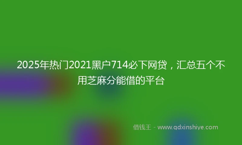 2025年热门2021黑户714必下网贷，汇总五个不用芝麻分能借的平台
