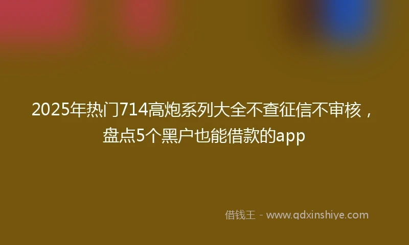 2025年热门714高炮系列大全不查征信不审核，盘点5个黑户也能借款的app
