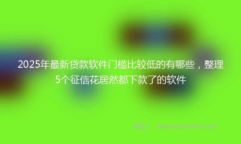 2025年最新贷款软件门槛比较低的有哪些，整理5个征信花居然都下款了的软件