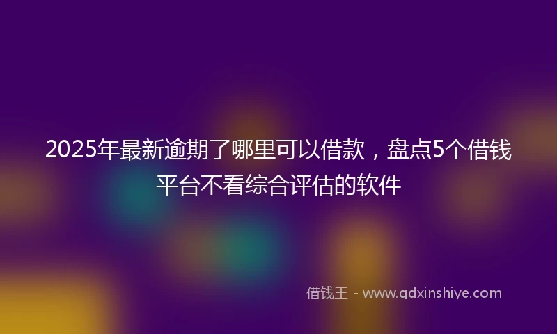 2025年最新逾期了哪里可以借款，盘点5个借钱平台不看综合评估的软件