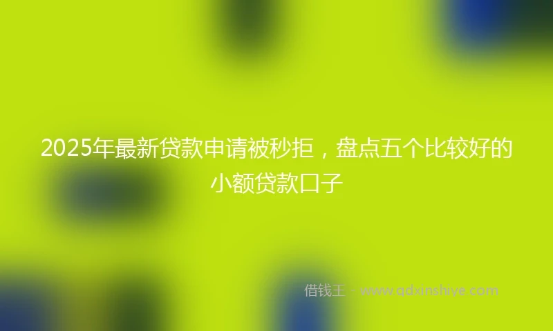2025年最新贷款申请被秒拒，盘点五个比较好的小额贷款口子