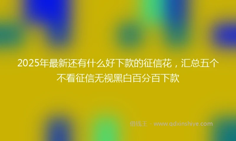 2025年最新还有什么好下款的征信花，汇总五个不看征信无视黑白百分百下款