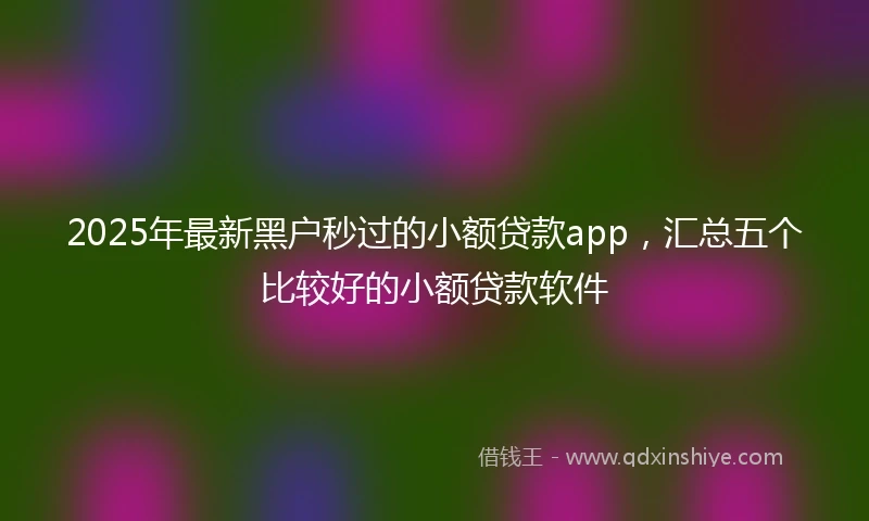 2025年最新黑户秒过的小额贷款app，汇总五个比较好的小额贷款软件
