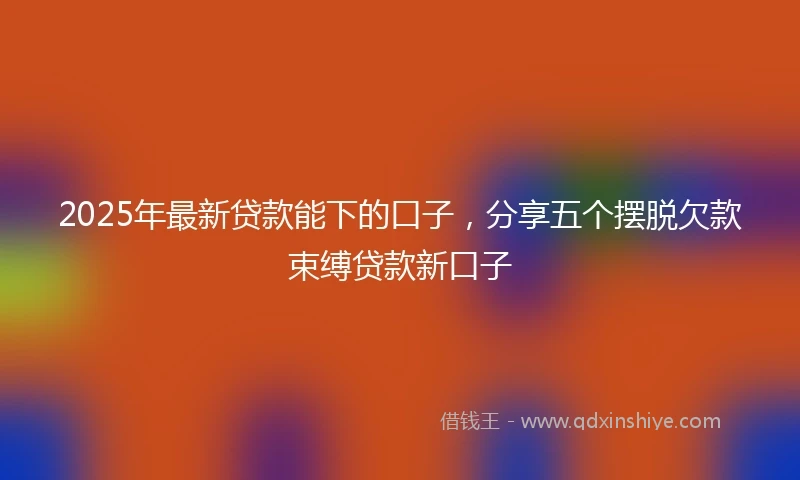 2025年最新贷款能下的口子，分享五个摆脱欠款束缚贷款新口子