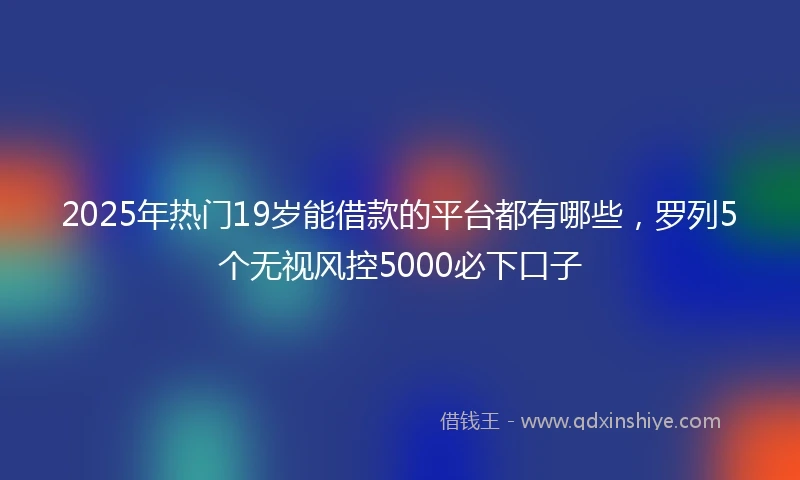 2025年热门19岁能借款的平台都有哪些，罗列5个无视风控5000必下口子