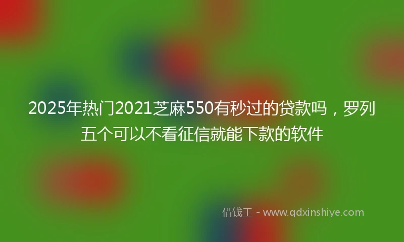 2025年热门2021芝麻550有秒过的贷款吗，罗列五个可以不看征信就能下款的软件