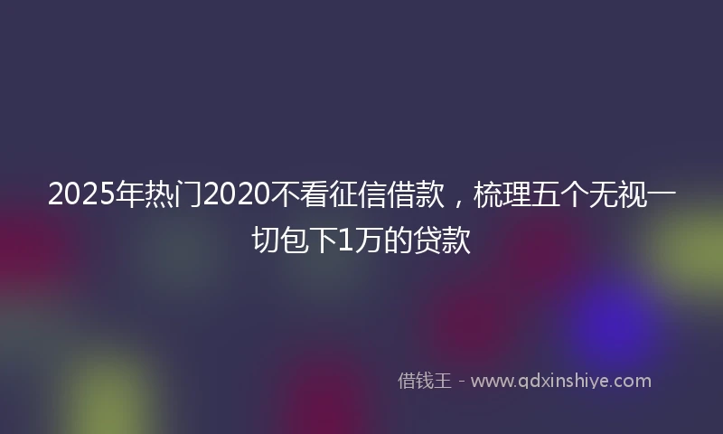 2025年热门2020不看征信借款，梳理五个无视一切包下1万的贷款