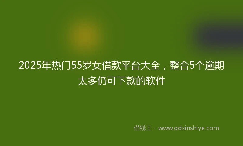 2025年热门55岁女借款平台大全，整合5个逾期太多仍可下款的软件