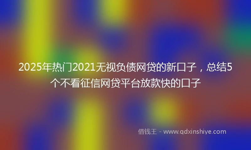 2025年热门2021无视负债网贷的新口子，总结5个不看征信网贷平台放款快的口子
