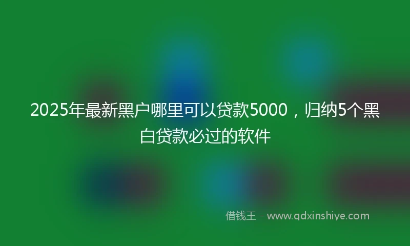 2025年最新黑户哪里可以贷款5000，归纳5个黑白贷款必过的软件