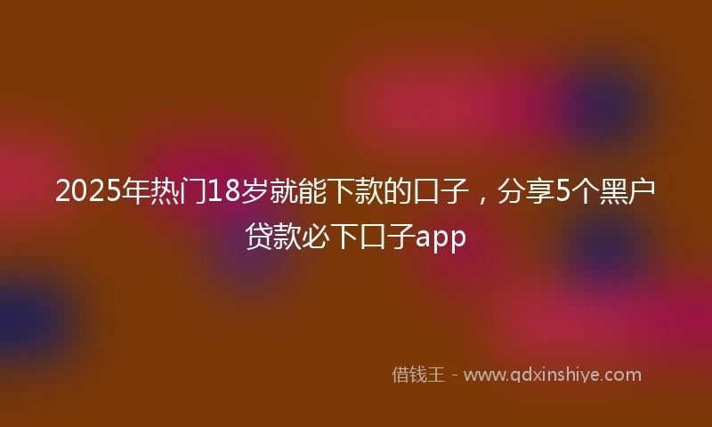 2025年热门18岁就能下款的口子，分享5个黑户贷款必下口子app