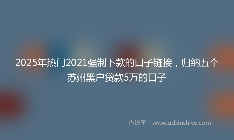 2025年热门2021强制下款的口子链接，归纳五个苏州黑户贷款5万的口子