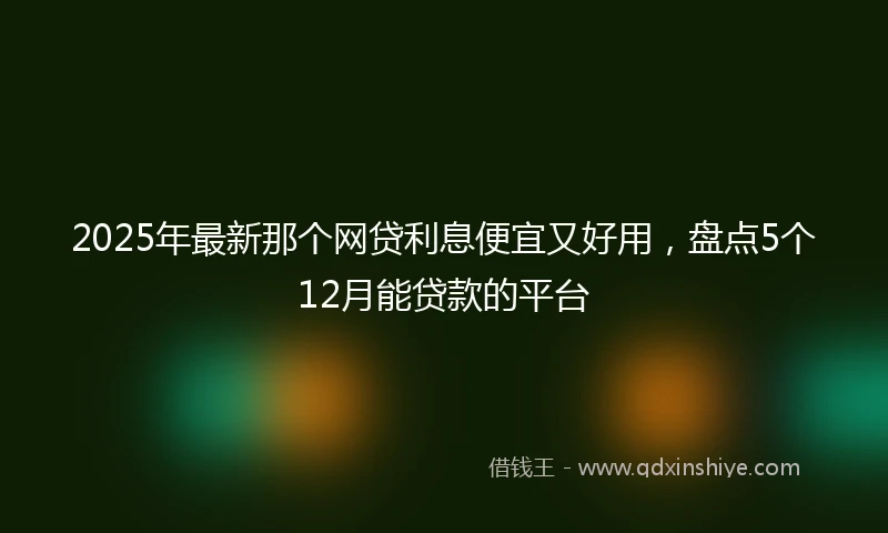 2025年最新那个网贷利息便宜又好用，盘点5个12月能贷款的平台