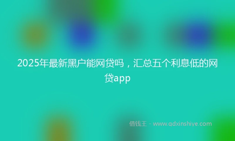2025年最新黑户能网贷吗，汇总五个利息低的网贷app