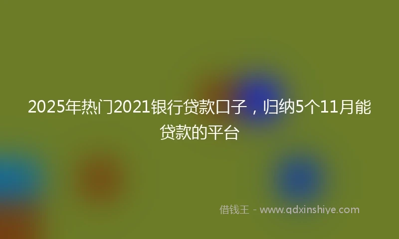 2025年热门2021银行贷款口子，归纳5个11月能贷款的平台