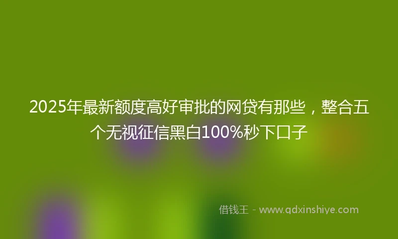 2025年最新额度高好审批的网贷有那些，整合五个无视征信黑白100%秒下口子