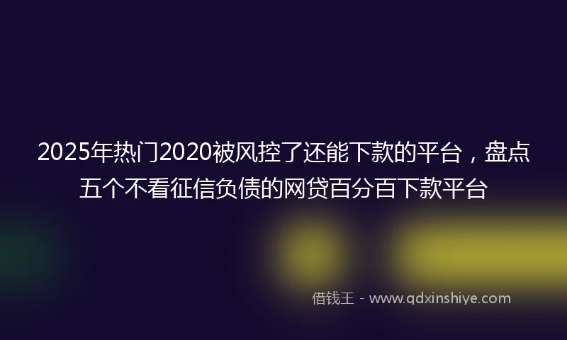2025年热门2020被风控了还能下款的平台，盘点五个不看征信负债的网贷百分百下款平台