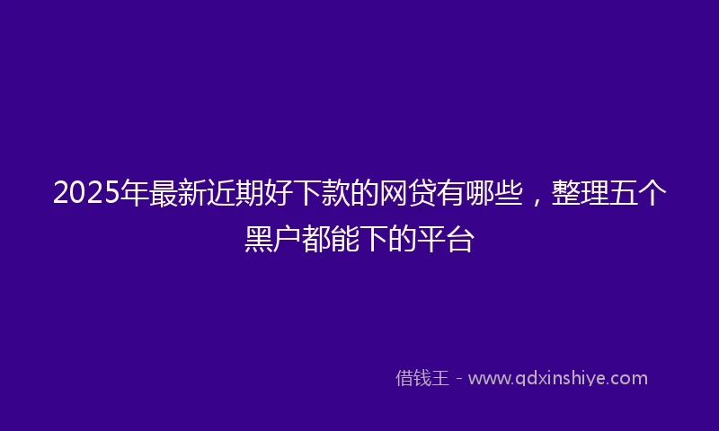 2025年最新近期好下款的网贷有哪些，整理五个黑户都能下的平台