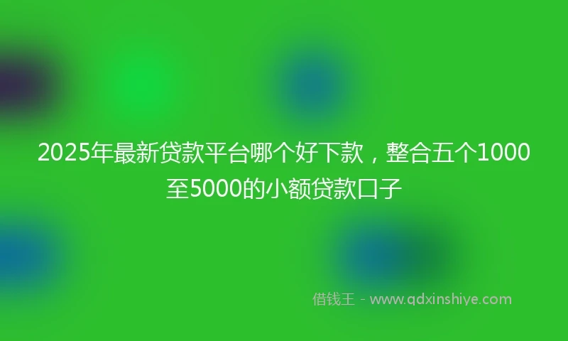 2025年最新贷款平台哪个好下款，整合五个1000至5000的小额贷款口子