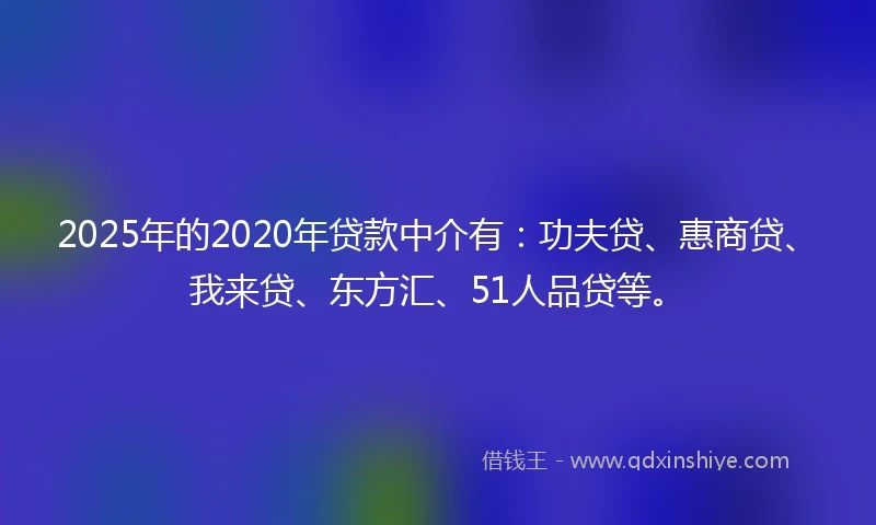2025年的2020年贷款中介有：功夫贷、惠商贷、我来贷、东方汇、51人品贷等。