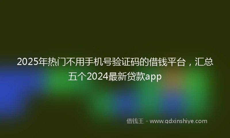 2025年热门不用手机号验证码的借钱平台，汇总五个2024最新贷款app