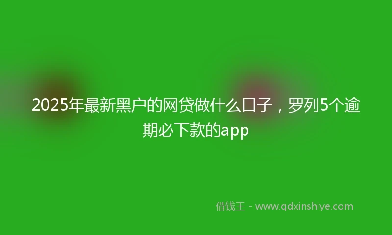 2025年最新黑户的网贷做什么口子，罗列5个逾期必下款的app