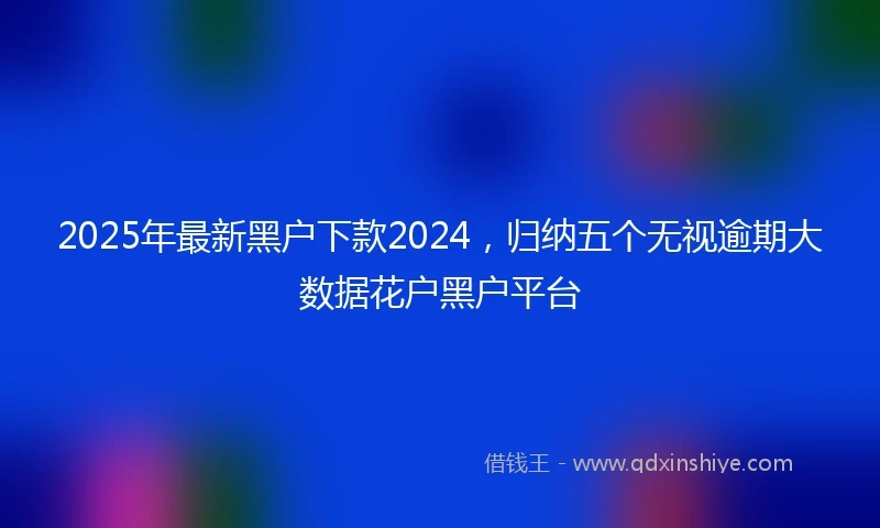 2025年最新黑户下款2024，归纳五个无视逾期大数据花户黑户平台