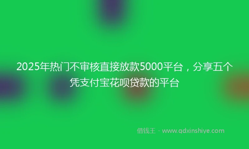 2025年热门不审核直接放款5000平台，分享五个凭支付宝花呗贷款的平台