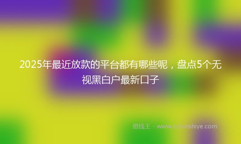 2025年最近放款的平台都有哪些呢，盘点5个无视黑白户最新口子
