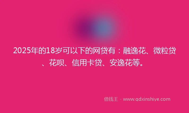 2025年的18岁可以下的网贷有：融逸花、微粒贷、花呗、信用卡贷、安逸花等。