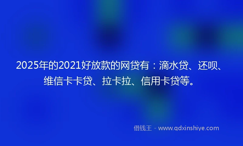 2025年的2021好放款的网贷有：滴水贷、还呗、维信卡卡贷、拉卡拉、信用卡贷等。