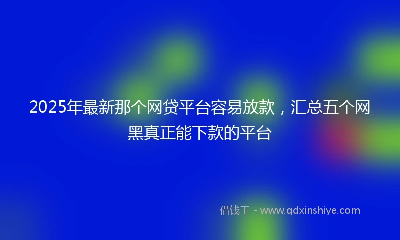 2025年最新那个网贷平台容易放款，汇总五个网黑真正能下款的平台