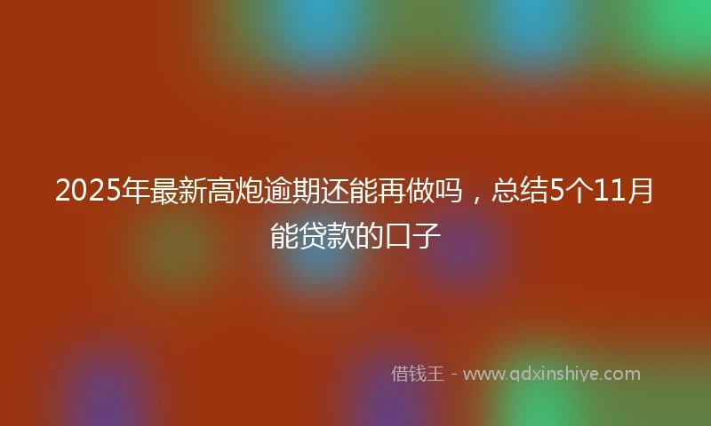 2025年最新高炮逾期还能再做吗，总结5个11月能贷款的口子