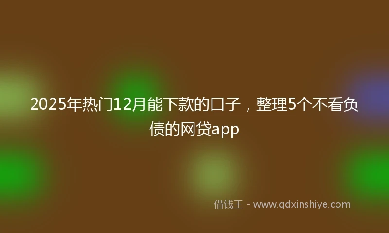 2025年热门12月能下款的口子，整理5个不看负债的网贷app
