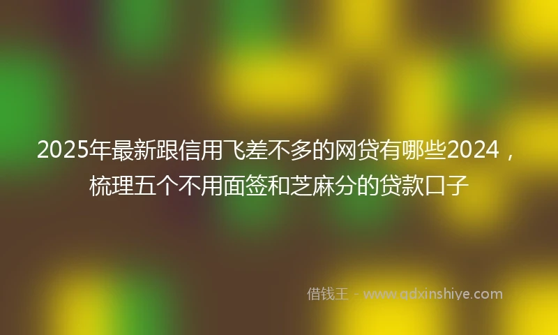 2025年最新跟信用飞差不多的网贷有哪些2024，梳理五个不用面签和芝麻分的贷款口子