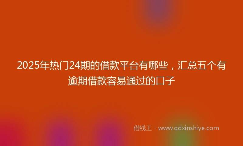 2025年热门24期的借款平台有哪些，汇总五个有逾期借款容易通过的口子