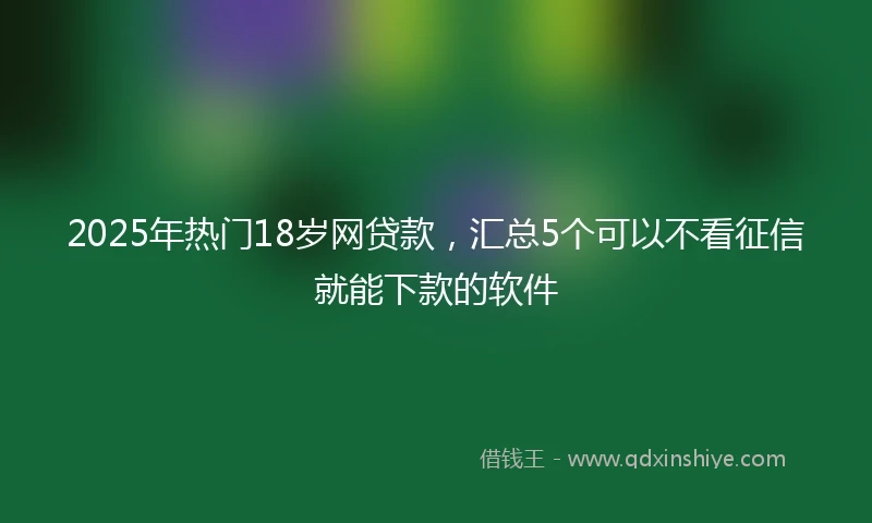 2025年热门18岁网贷款，汇总5个可以不看征信就能下款的软件
