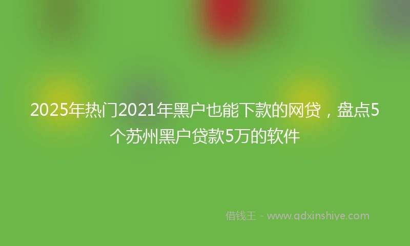 2025年热门2021年黑户也能下款的网贷，盘点5个苏州黑户贷款5万的软件