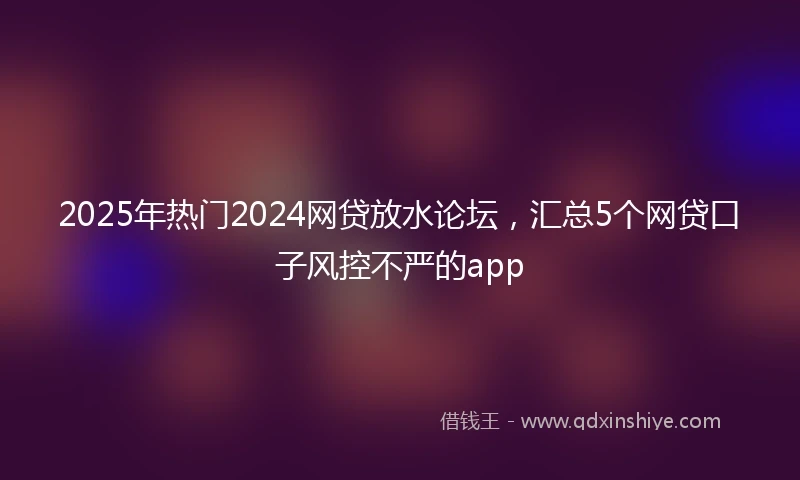 2025年热门2024网贷放水论坛，汇总5个网贷口子风控不严的app