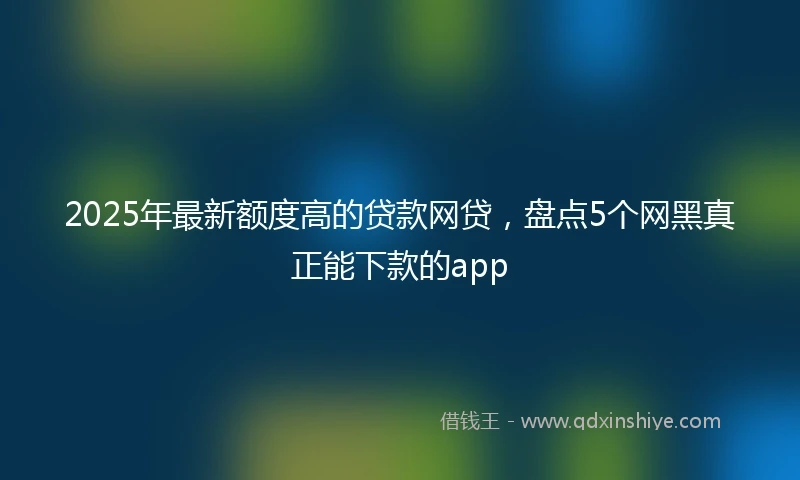 2025年最新额度高的贷款网贷，盘点5个网黑真正能下款的app