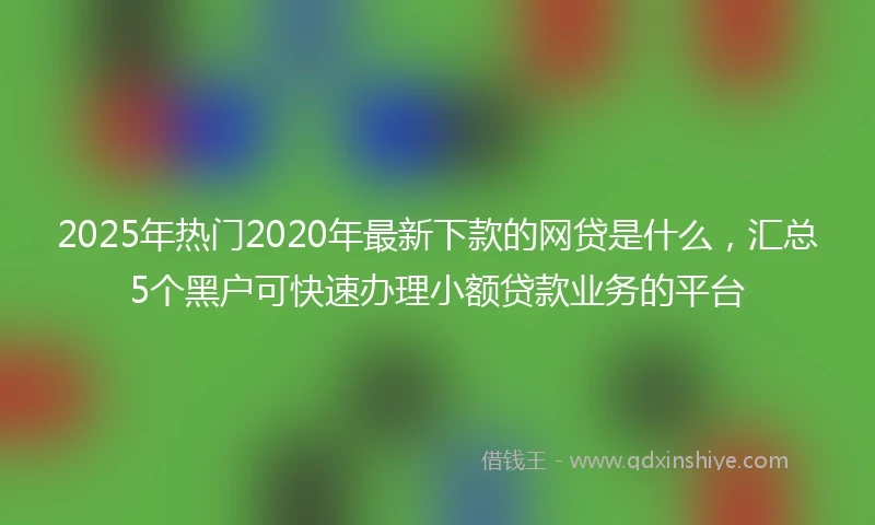 2025年热门2020年最新下款的网贷是什么，汇总5个黑户可快速办理小额贷款业务的平台