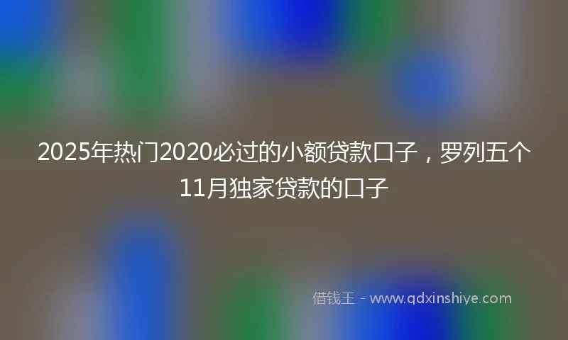 2025年热门2020必过的小额贷款口子，罗列五个11月独家贷款的口子