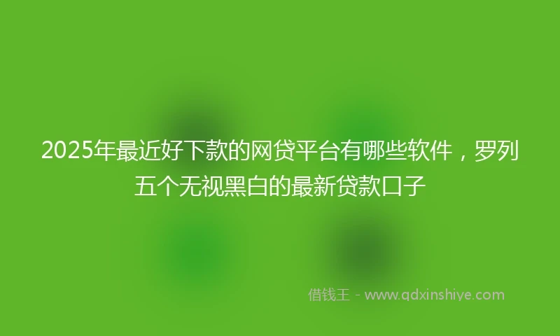 2025年最近好下款的网贷平台有哪些软件，罗列五个无视黑白的最新贷款口子