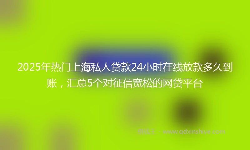2025年热门上海私人贷款24小时在线放款多久到账，汇总5个对征信宽松的网贷平台