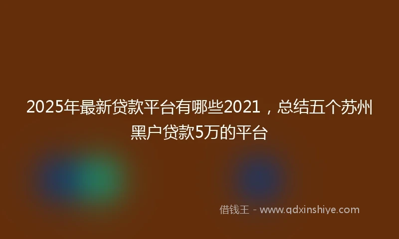 2025年最新贷款平台有哪些2021，总结五个苏州黑户贷款5万的平台