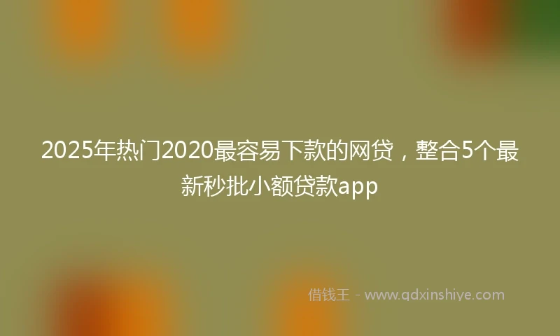 2025年热门2020最容易下款的网贷，整合5个最新秒批小额贷款app