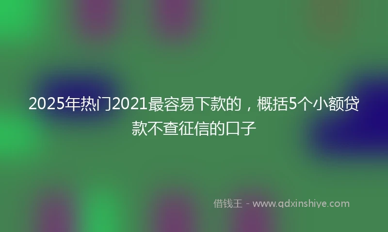 2025年热门2021最容易下款的，概括5个小额贷款不查征信的口子