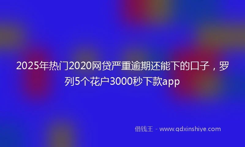 2025年热门2020网贷严重逾期还能下的口子，罗列5个花户3000秒下款app